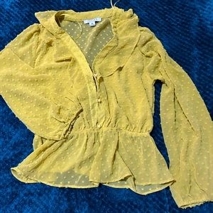 Lime, green light weight, breathable blouse, size medium